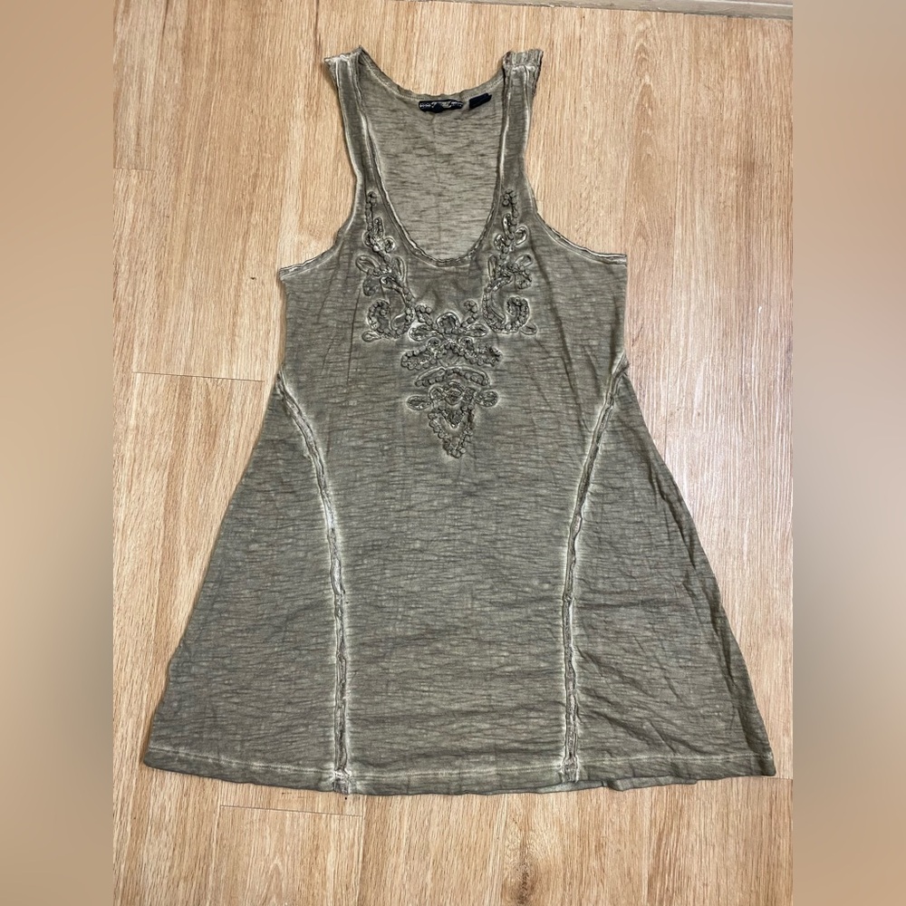 Miss Me Olive Embellished Racerback Tank Dress - Picture 1 of 5